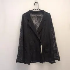 【新品・タグ付き】レース 長袖ジャケット M 黒 夏のサムネイル