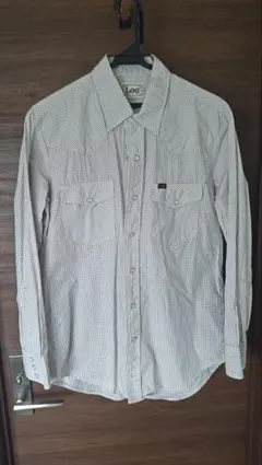 ⑳ Lee ウエスタンシャツ　淡いブラウンブロックチェック