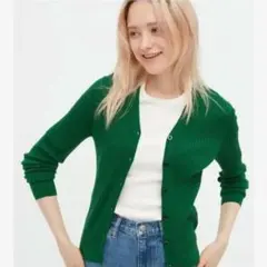 美品✨【UNIQLO】XS・エクストラファインメリノリブショートカーディガン