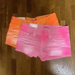 新品未使用タグ付き　2枚セット　グラデーション　ショートパンツ　蛍光
