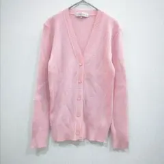 【美品】レナウン　Vネックカーディガン　リブニット　９号　Ｍ　羽織　細身