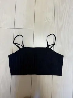 GU ストライプビスチェ S 紺　ストライプ