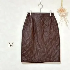 レザースカート ひざ丈スカート
