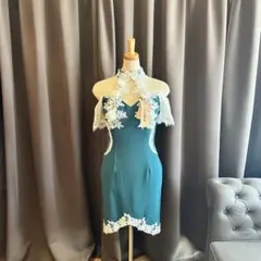 K2168 新品 F ブルーグリーン LoveRich キャバドレス アメスリ