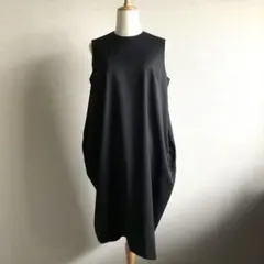 ★美品★エンフォルド ノースリーブウールワンピース バルーン コクーン 黒 38