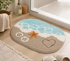 バスマット 海 40×60cm キッキン 韓国 北欧 ふわふわ 吸水 速乾 玄関