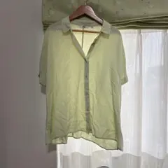 UNIQLO 半袖シャツ Mサイズ 薄いグリーン　夏服