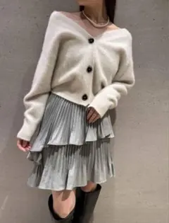 スナイデル プリーツティアードミニスカート サイズ１ M グレー 大人可愛い♪