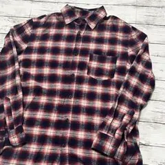 オンブレチェックシャツ　M Beno