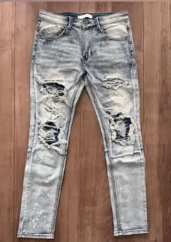 スキニーデニム ダメージ