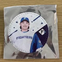 日ハム　田宮選手　レザー使用缶バッジ