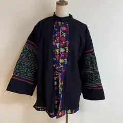 8月末まで価格 モン族 ろうけつ染手刺繍綿カーディガンジャケット 8月末まで価格 モン族 ろうけつ染手刺繍綿カーディガン