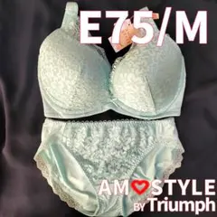 【E75/M】トリンプ アモスタイル ブラ・ショーツセット ブルー 水色