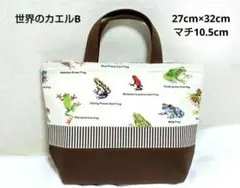 ☆世界のカエルB☆ 辞書バッグ トートバッグ 絵本バッグ 音楽バッグ カエル