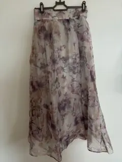 花柄オーガンジーフレアスカート GRL ロングスカート