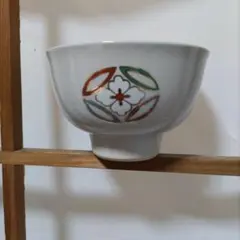 抹茶碗　陶器製茶碗 花と葉のデザイン　まとめ買い歓迎！