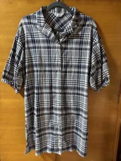 Navy. チェック柄 半袖シャツ Mサイズのサムネイル