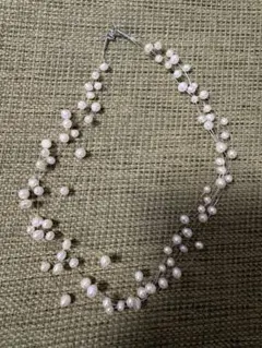 淡水パール　ネックレス　SV925　シルバー　5連