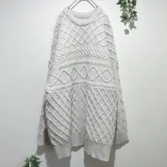 【セレクトモカ】ケーブル編み ニット プルオーバー アイボリー　Fサイズ