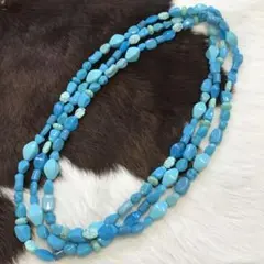 70'sビンテージ！ターコイズ ブルー系 アクリル ビーズネックレス
