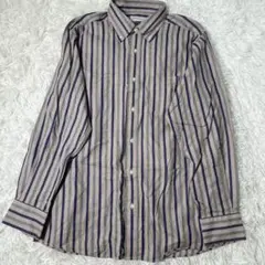 【美品】エレメントオブシンプルライフ ストライプシャツ L 綿100%