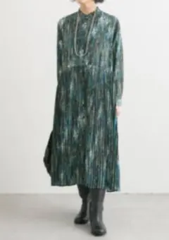 ear PAPILLONNER フロントセンタープリーツワンピース