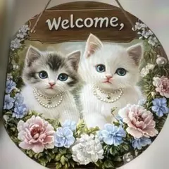 猫 ウェルカムボード 壁掛け インテリアのサムネイル