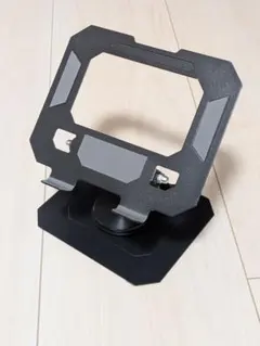 金属製スマホ・タブレットスタンド 360°回転式　ブラック　高さ角度調整可能