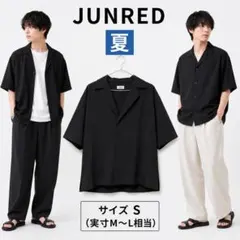 JUNRed ダブルデザインシャツ 黒 実寸M〜L相当 春夏 モード きれいめのサムネイル
