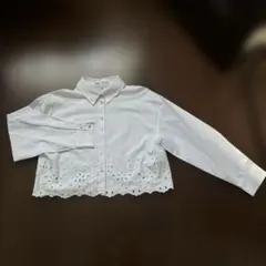 ZARA 刺繍入りホワイトシャツ Mサイズ