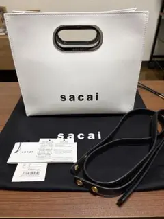 sacai サカイ オープンネットハンドバッグ ブラック ロゴ - メルカリ