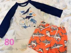 ☆baby GAP サメ柄 ラッシュガード&ベビー水着☆80