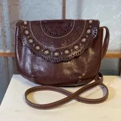 ゲンテン 花柄刺繍 ショルダーバッグ カットワーク