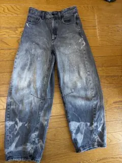【リメイク品✨】　 GU バレルレッグジーンズ M ブラック ストリート