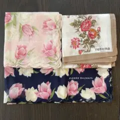 PIERRE BALMAIN 花柄ハンカチ 3点セット