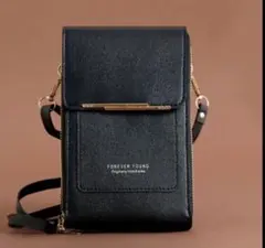 黒 スマホポーチショルダーバッグ軽量大容量