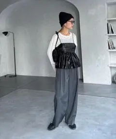 SpRay⭐️未使用 タグ付 メタリックキャミ ビスチェ 黒 F ブラック 韓国