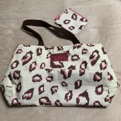 レオパード柄ビッグトートバッグ＆ポーチ