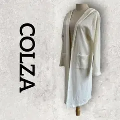COLZA フード付き ロングニットカーディガン (М) ホワイト メッシュ編みのサムネイル