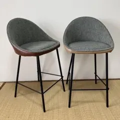 LOWYA カウンターチェア　ダイニングチェア　ブラウン系