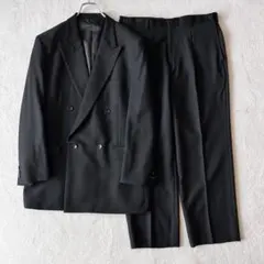 当時物　オールド　 イヴサンローラン セットアップ　スーツ　ダブル　黒 当時物 オールド YSL イヴサンローラン セットアップ スーツ ダブル 黒