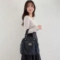 コーチ ポピー エナメル 2way ショルダー トートバッグ ロゴ 블랙