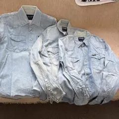 Wrangler デニムシャツ ウエスタンシャツ 3枚セット