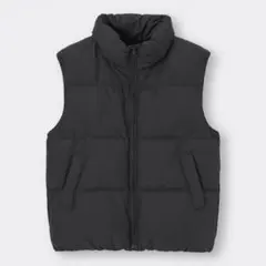 GU ヒートパデットベスト ダウンベスト 黒 無地