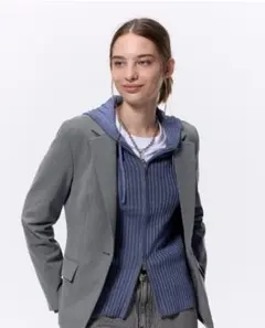 GU ウォッシャブルテーラードジャケット グレー　Lサイズ