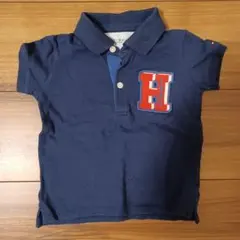 ​トミーヒルフィガー 半袖 ポロシャツ 80cm ネイビー Hワッペン