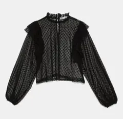 プリュムティ刺繍入りフリルトップス