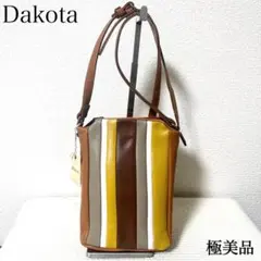 【美品】ダコタ ショルダーバッグ パッチワーク 本革 レザー リンド ストライプ