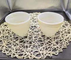 スペイン製ミルクガラスのコップ 2個セット