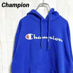 Champion ロゴ　プルオーバーパーカー 袖刺繍ロゴ　フーディ　USA古着